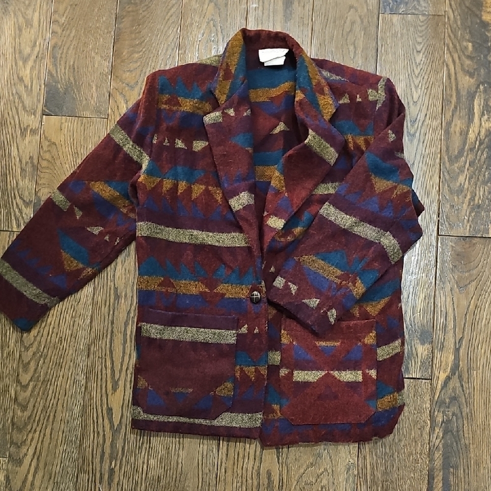 VINTAGE Geometric Patterned Women's Jacket - Picture 2 of 12
